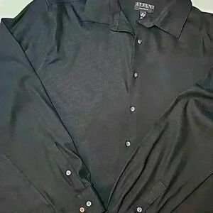 Alfani Men's Long Sleeve shirt, sz XL 17-171/2 36-37 black Work Office casual